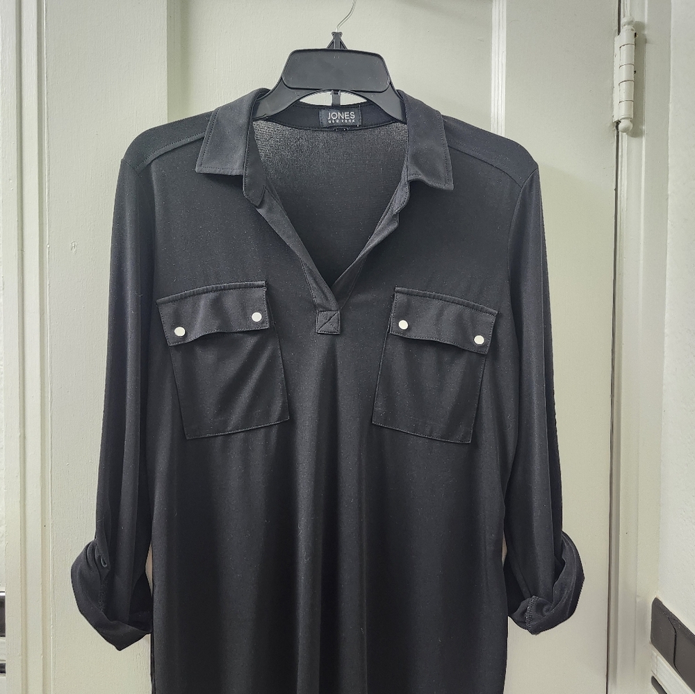 Jones New York Black Long Sleeve Blouse